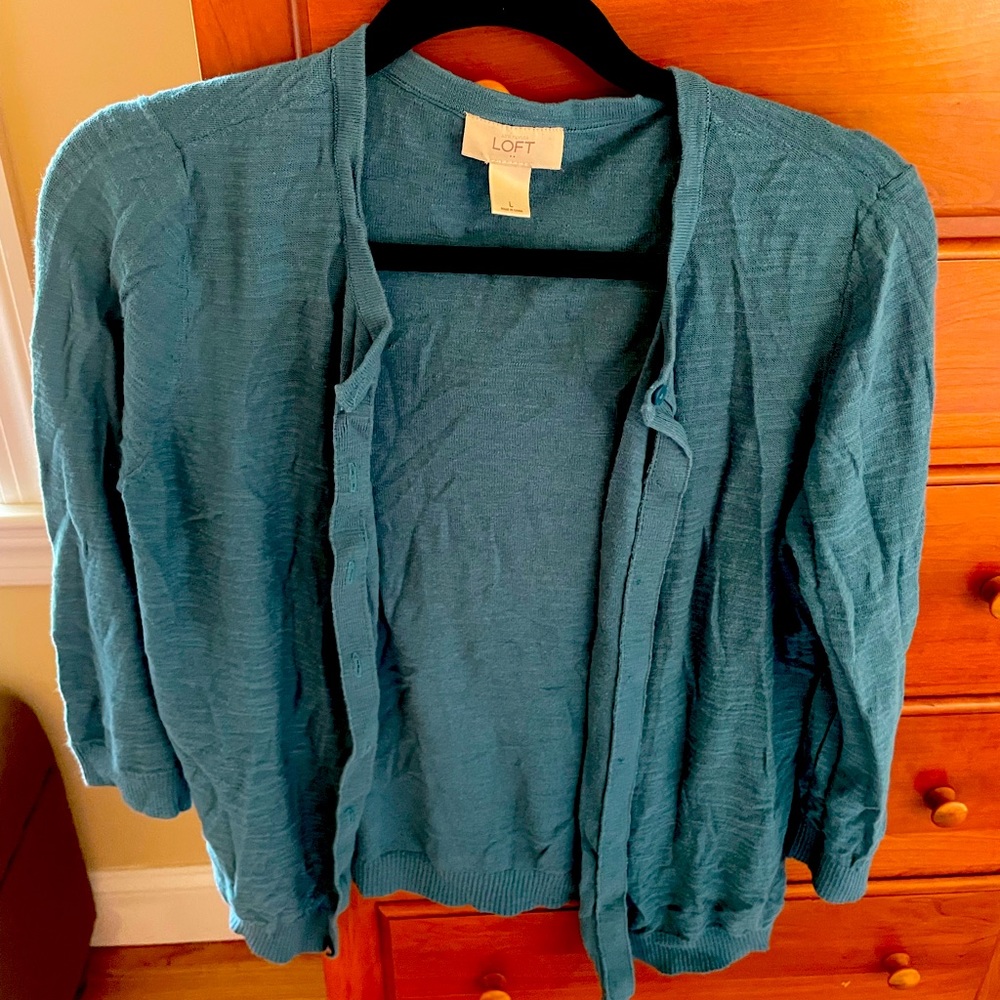 Loft blue cardigan